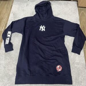 New York Yankees Hoodie Sweatshirt Mens Medium Navy MLB Baseball Pullover